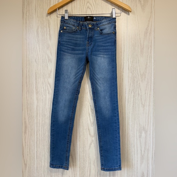 7 FOR ALL MANKIND Girl's Skinny Jeans Size 10 EUC - Picture 1 of 4